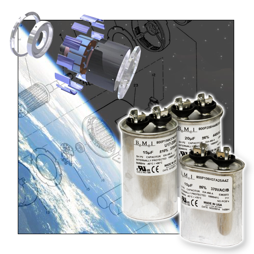 Barker Microfarads BMI 800P and 810P non-polarized aluminum electrolytic AC Motor Start capacitors