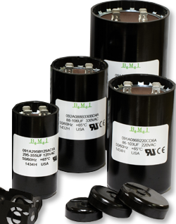 Barker Microfarad BMI 091A and 092A non-polarized aluminum electrolytic AC Motor Start capacitors