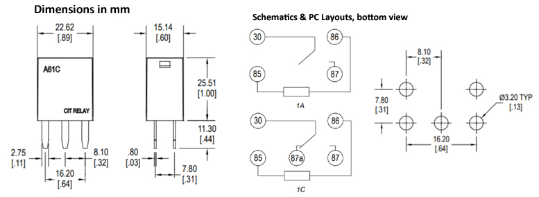 CIT Relay Switch A6 Automotive Relay Series