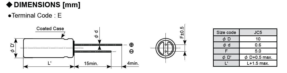 UCC United Chemi-Con HSE Series Conductive Polymer Hybrid Aluminum Electrolytic Capacitors