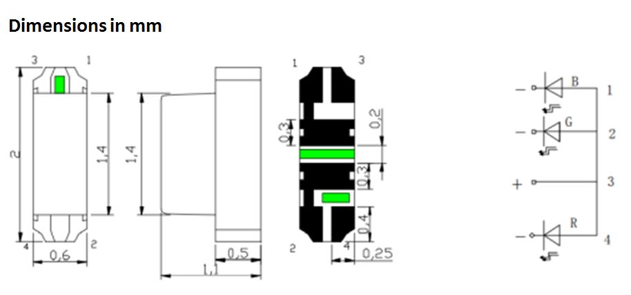 Inolux Side View RGB High Brightness SMD LED Series with PCB-type Molding