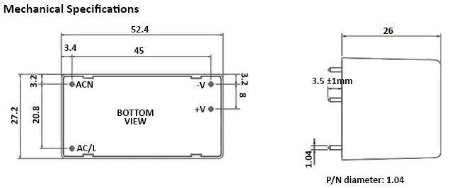 RDI AW-0504-PNL and AW-1204-PNL 20W Modular AC-DC Compact PCB Mount Power Supply series