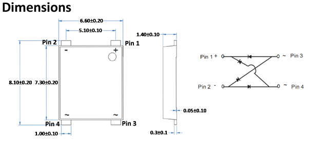 Rectron Semiconductor Single-Phase, Glass-Passivated Bridge Rectifiers 