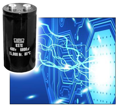 New Yorker Electronics supplies new United Chemi-Con (UCC) U37X Screw Terminal Aluminum Capacitor for long life in inverter applications