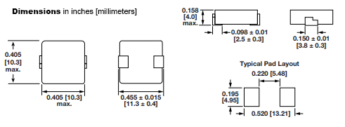 Vishay Dale High-Temperature Commercial Inductor IHSR-4040DZ-51 IHSR