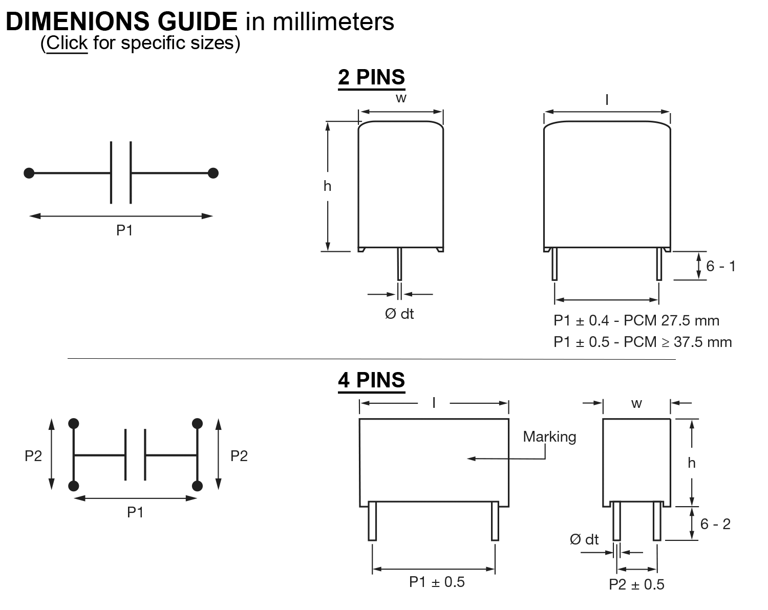 Vishay Roederstein MKP1847H AC Filtering Metalized Polypropylene Film Capacitors