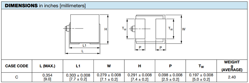 Vishay T24 Series SMD HI-TMP Wet Tantalum Capacitors featuring a Glass-to-Tantalum Hermetic Seal