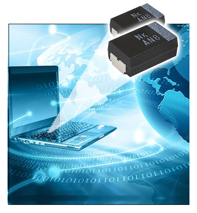 Vishay Polytech T55 series of vPolyTan surface-mount polymer tantalum molded chip capacitors extended