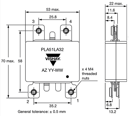 Vishay Sfernice PLA51 Planar Medium-Power Transformer