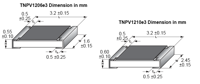 Vishay TNPV e3 Series Thin-Film Flat Chip Resistors