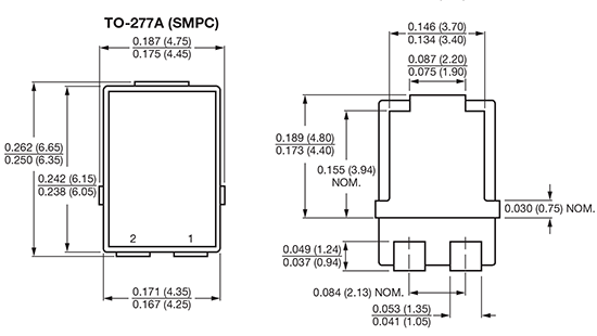 Vishay Semiconductor Surface-Mount TPC Series PAR Transient Voltage Suppressor TVS