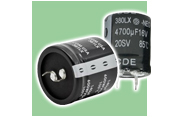 Cornell Dubilier 380LX and 381LX aluminum electrolytic snap-in capacitor series in 600VDC