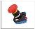 Click to view full size of image of Round Emergency Stop Industrial Control Switch, Green Cover, 30mm dia, Quick release holder (non-illuminated type), Red Lamp, 6V AC/DC