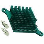 Click to view full size of image of maxiFLOW Cross Cut Heat Sink with Nylon Push Pin, Green Anodized, T766
