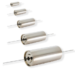 Click to view full size of image of HHT Series of Ruggedized Axial-Lead Aluminum Electrolytic Capacitors with Label 470uF 40VDC
